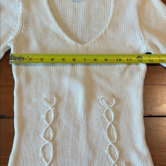 Vintage Guess Jeans - V-Neck Cream Knit Sweater - Size S - Picture 12 of 16